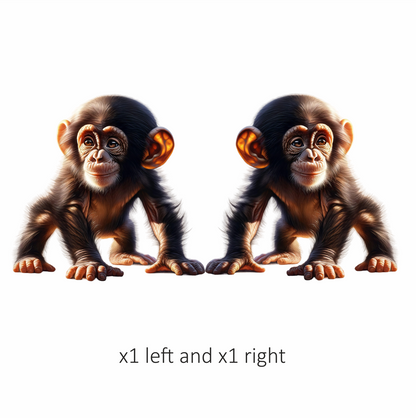 Chimpanzee Brown Fur Sitting Relaxed Vinyl Sticker Decal