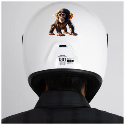 Chimpanzee Brown Fur Sitting Relaxed Vinyl Sticker Decal