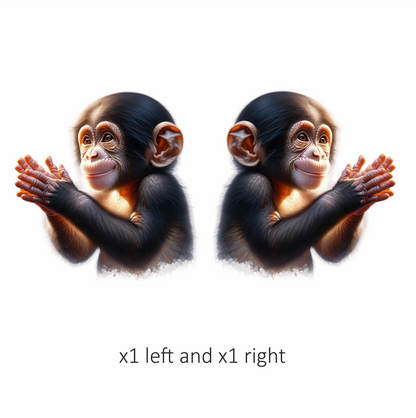 Chimpanzee Brown Clapping Baby Animal Vinyl Sticker Decal