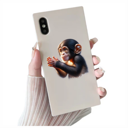 Chimpanzee Brown Clapping Baby Animal Vinyl Sticker Decal