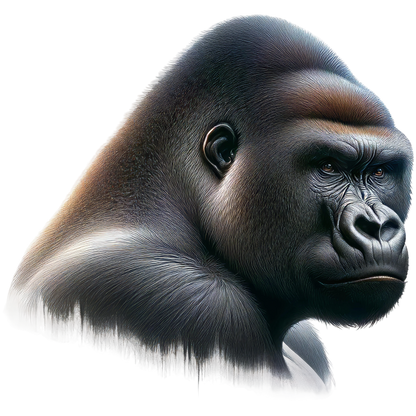 Gorilla Black Fur Face Vinyl Sticker Decal