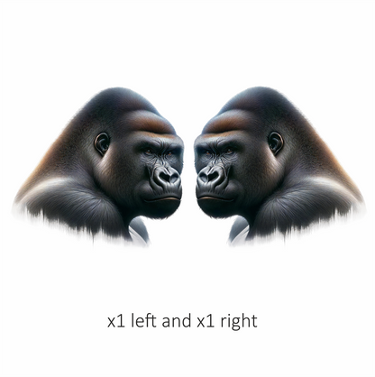 Gorilla Black Fur Face Vinyl Sticker Decal