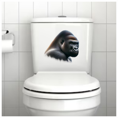 Gorilla Black Fur Face Vinyl Sticker Decal