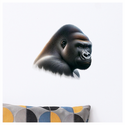 Gorilla Black Fur Face Vinyl Sticker Decal