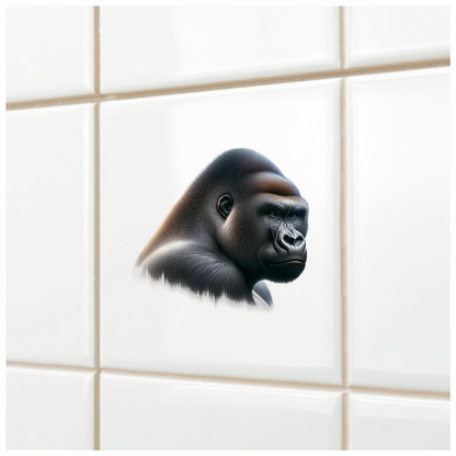 Gorilla Black Fur Face Vinyl Sticker Decal