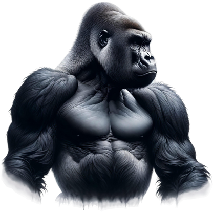 Gorilla Black Strong Muscular Animal Vinyl Sticker Decal