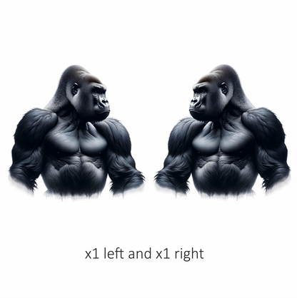 Gorilla Black Strong Muscular Animal Vinyl Sticker Decal