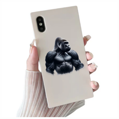 Gorilla Black Strong Muscular Animal Vinyl Sticker Decal