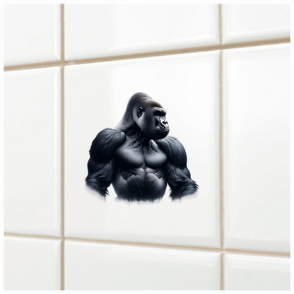 Gorilla Black Strong Muscular Animal Vinyl Sticker Decal
