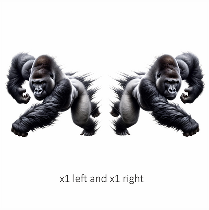 Gorilla Black Strong Muscular Running Action Vinyl Sticker Decal
