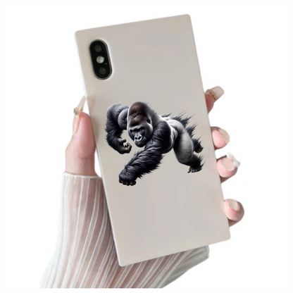 Gorilla Black Strong Muscular Running Action Vinyl Sticker Decal