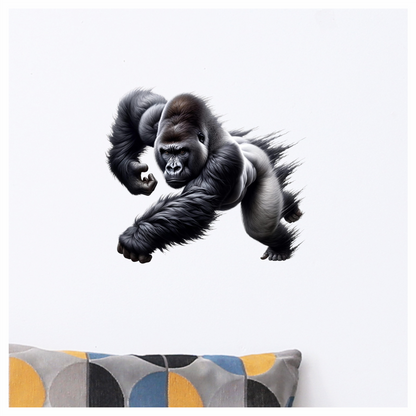 Gorilla Black Strong Muscular Running Action Vinyl Sticker Decal