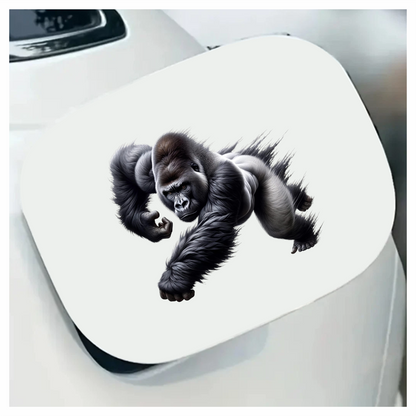 Gorilla Black Strong Muscular Running Action Vinyl Sticker Decal