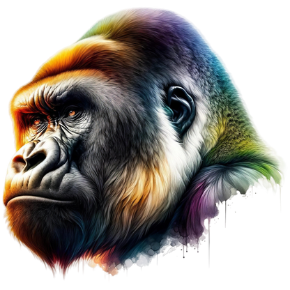 Gorilla Colorful Head Animal Vinyl Sticker Decal