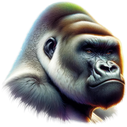 Gorilla Black Fur Intense Eyes Side Vinyl Sticker Decal