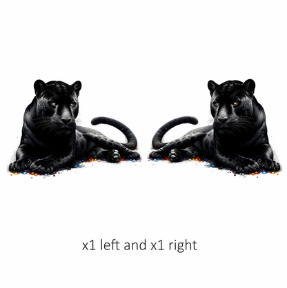 Black Panther Lying Colorful Spots Vinyl Sticker Decal