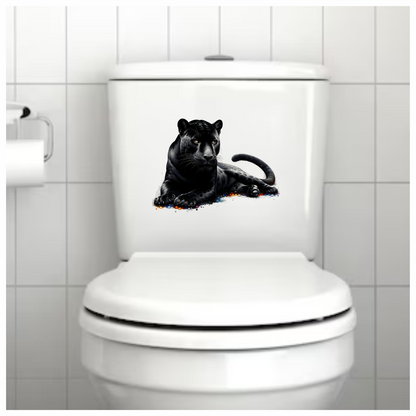 Black Panther Lying Colorful Spots Vinyl Sticker Decal