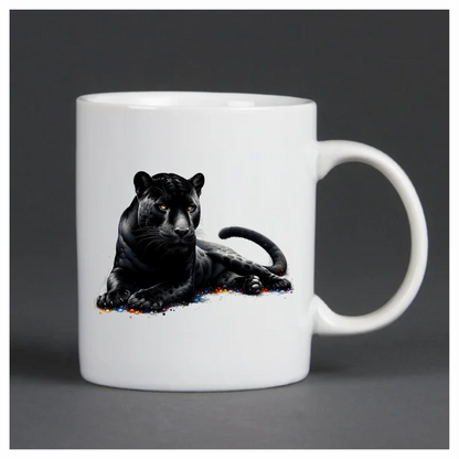 Black Panther Lying Colorful Spots Vinyl Sticker Decal