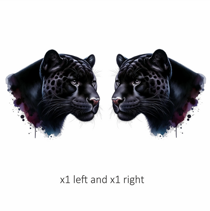 Jaguar Black Animal Watercolor Art Vinyl Sticker Decal