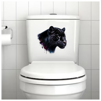 Jaguar Black Animal Watercolor Art Vinyl Sticker Decal