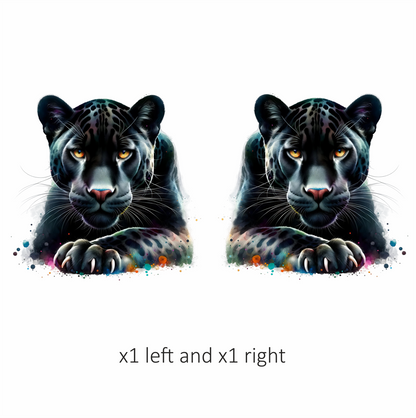 Jaguar Black Animal Fierce Yellow Color Vinyl Sticker Decal