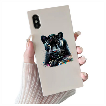 Jaguar Black Animal Fierce Yellow Color Vinyl Sticker Decal