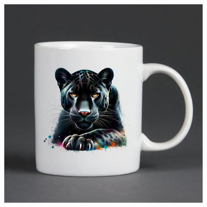 Jaguar Black Animal Fierce Yellow Color Vinyl Sticker Decal