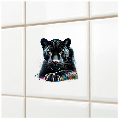 Jaguar Black Animal Fierce Yellow Color Vinyl Sticker Decal