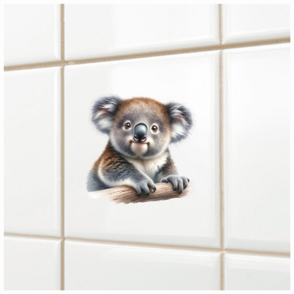 Koala Brown Fur Tree Climbing Cute Vinyl Sticker Decal