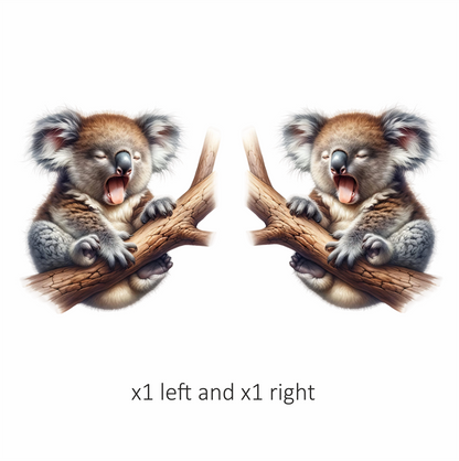 Koala Brown Tree Sleeping Vinyl Sticker Decal