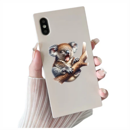 Koala Brown Tree Sleeping Vinyl Sticker Decal
