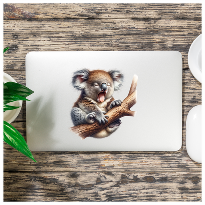 Koala Brown Tree Sleeping Vinyl Sticker Decal