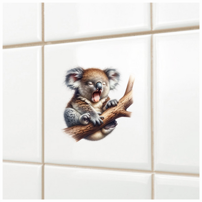 Koala Brown Tree Sleeping Vinyl Sticker Decal