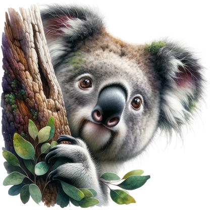 Koala Brown Tree Leaves Cute Animal Vinyl Sticker Decal