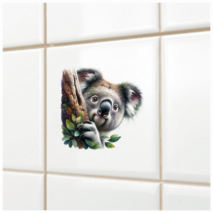 Koala Brown Tree Leaves Cute Animal Vinyl Sticker Decal