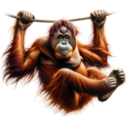 Orangutan Hanging Brown Fur Vinyl Sticker Decal