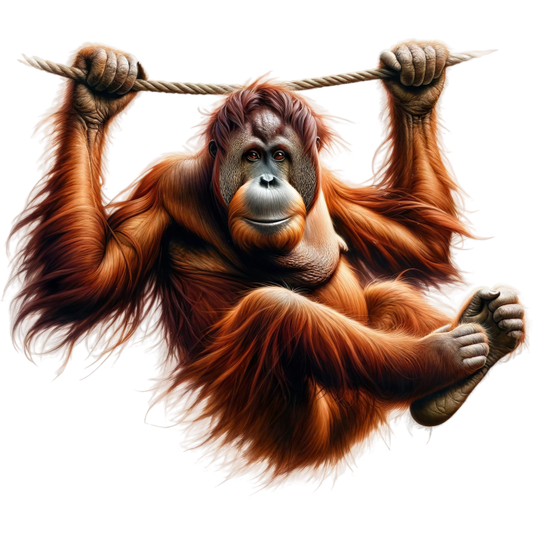 Orangutan Hanging Brown Fur Vinyl Sticker Decal