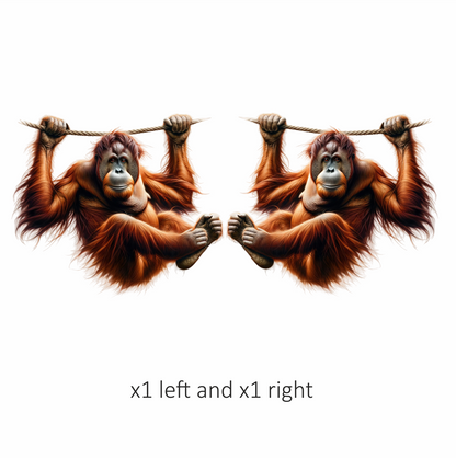 Orangutan Hanging Brown Fur Vinyl Sticker Decal