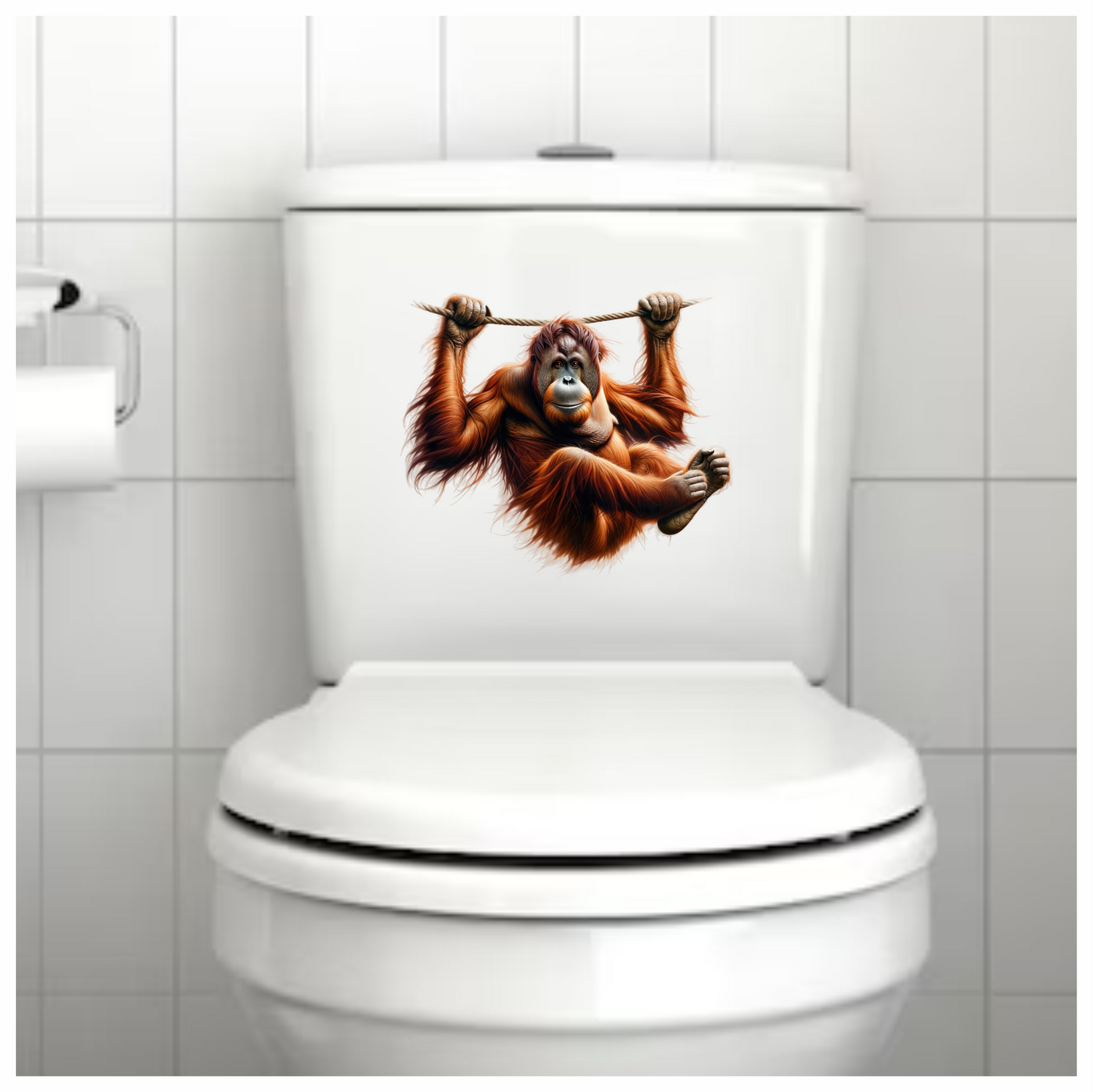 Orangutan Hanging Brown Fur Vinyl Sticker Decal