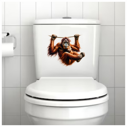 Orangutan Hanging Brown Fur Vinyl Sticker Decal