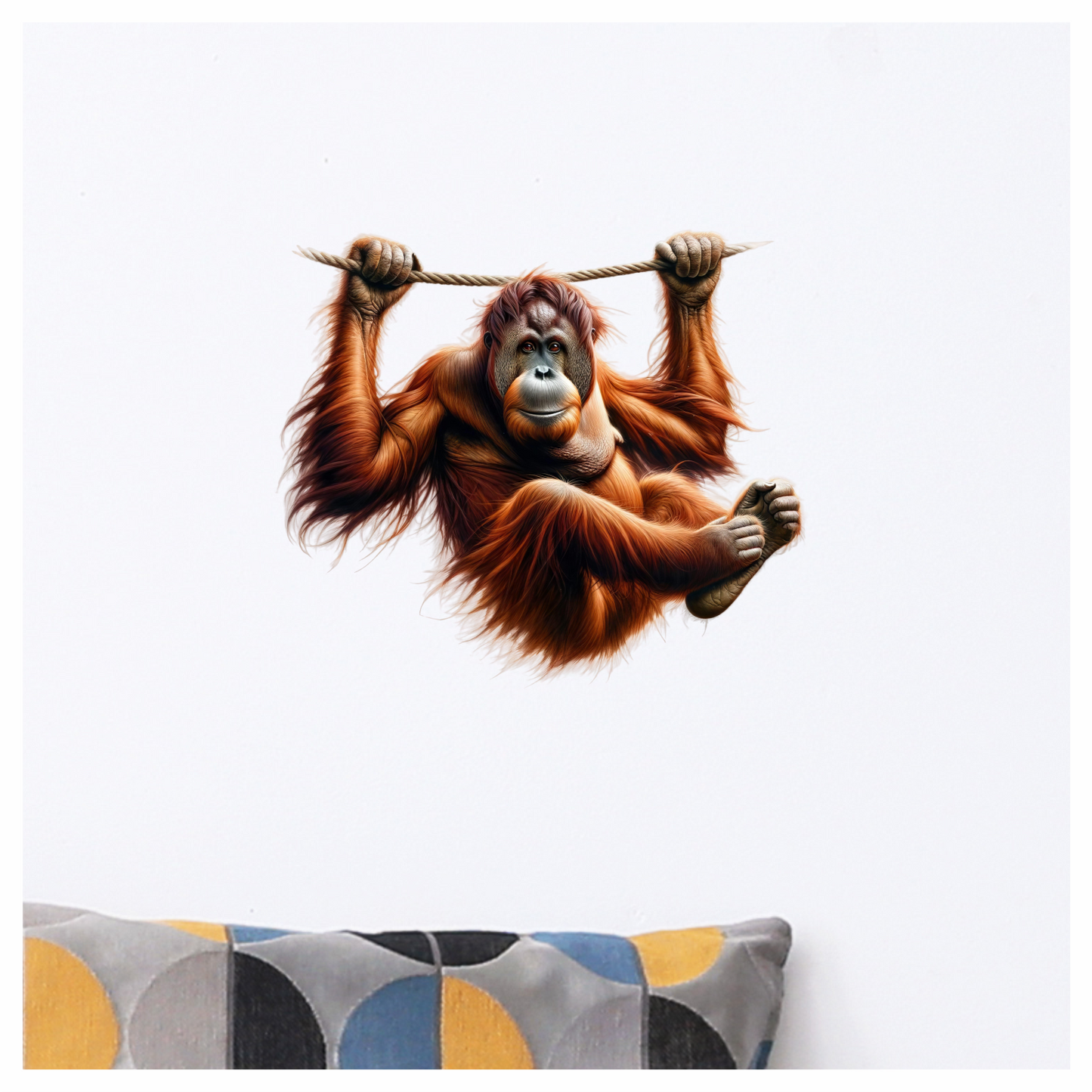 Orangutan Hanging Brown Fur Vinyl Sticker Decal