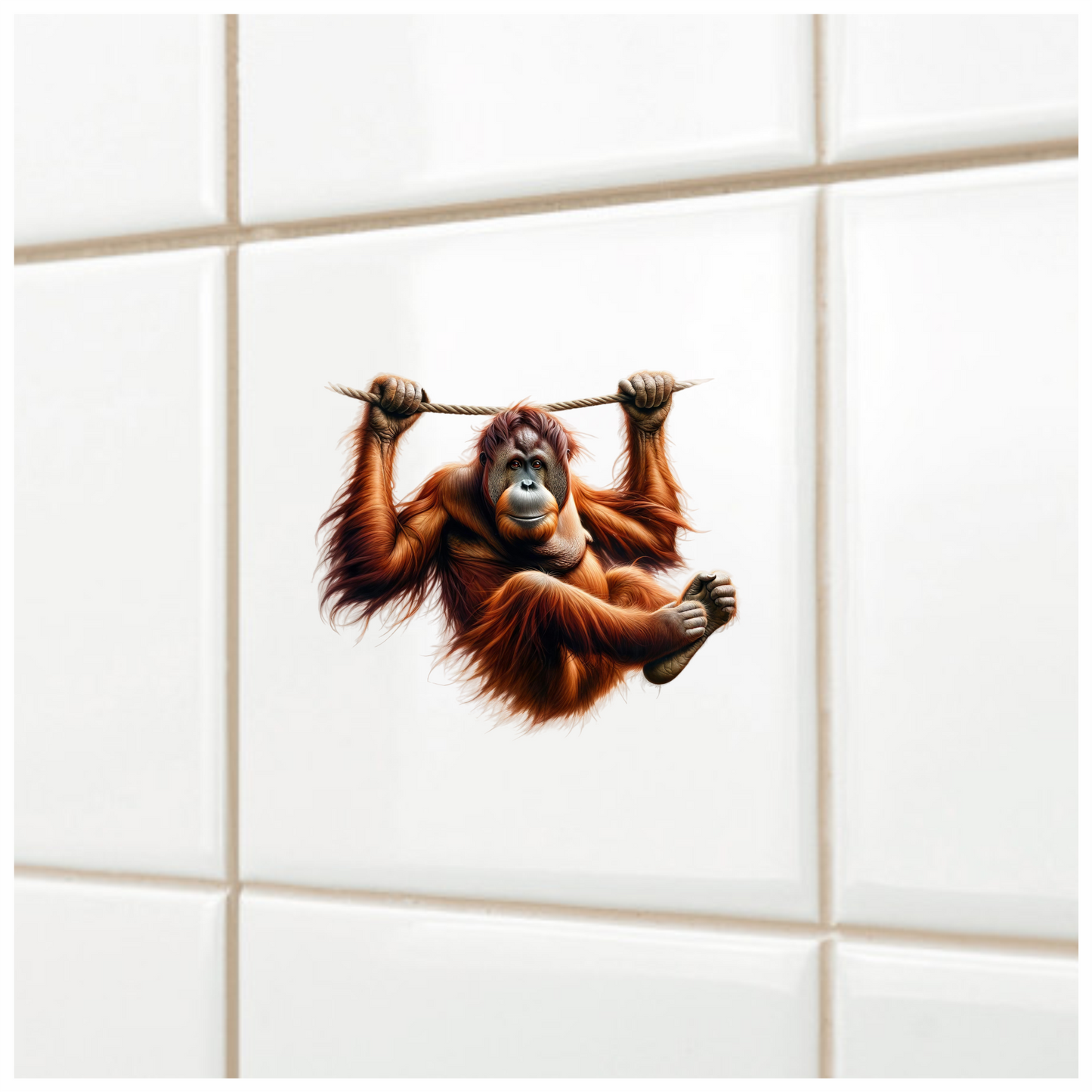 Orangutan Hanging Brown Fur Vinyl Sticker Decal