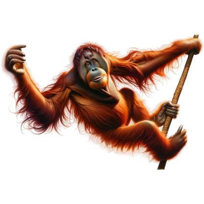 Orangutan Red Hanging Branch Vinyl Sticker Decal