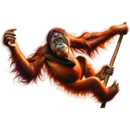 Orangutan Red Hanging Branch Vinyl Sticker Decal