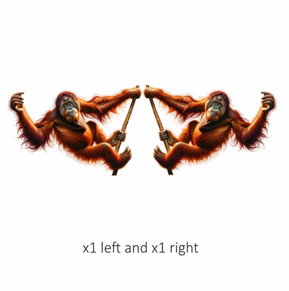 Orangutan Red Hanging Branch Vinyl Sticker Decal