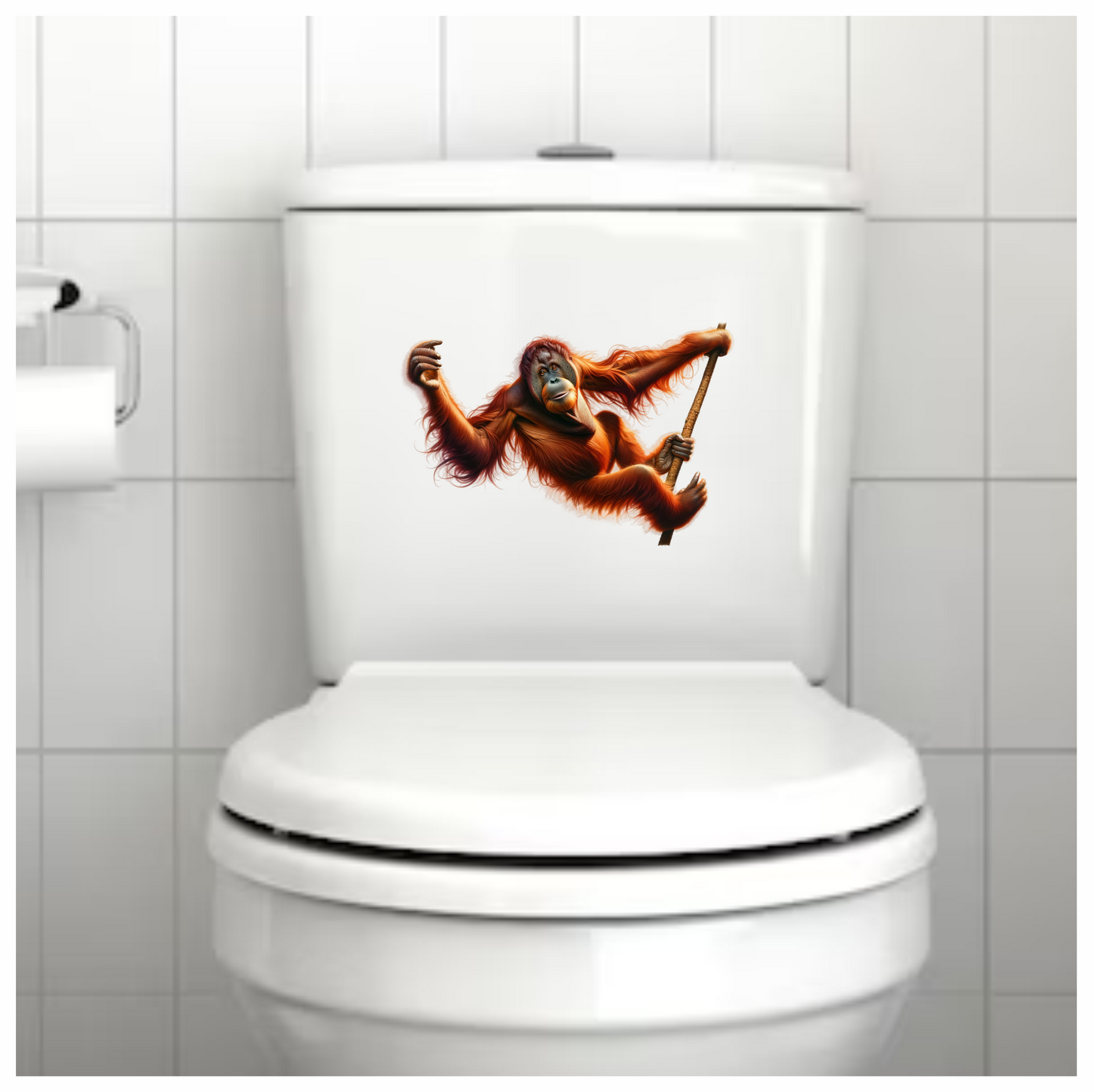 Orangutan Red Hanging Branch Vinyl Sticker Decal