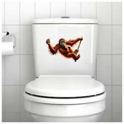 Orangutan Red Hanging Branch Vinyl Sticker Decal