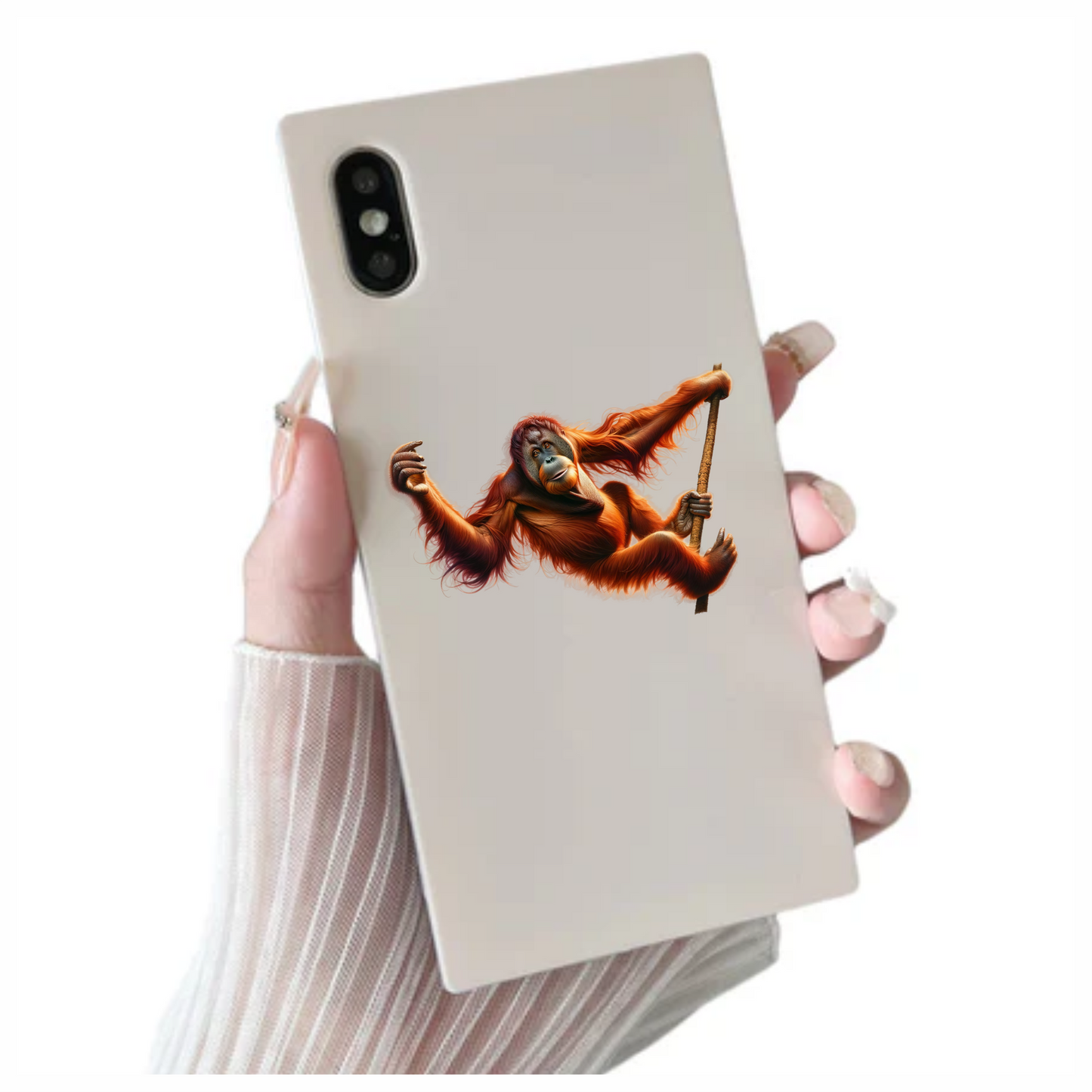 Orangutan Red Hanging Branch Vinyl Sticker Decal