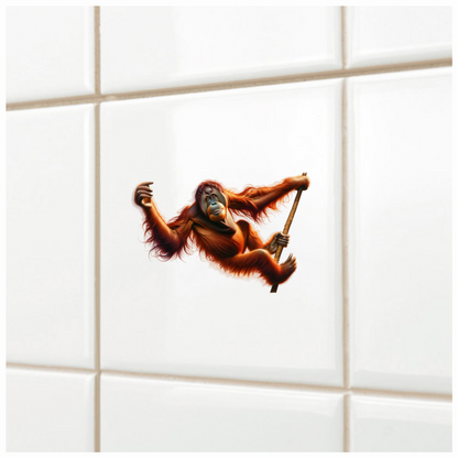Orangutan Red Hanging Branch Vinyl Sticker Decal