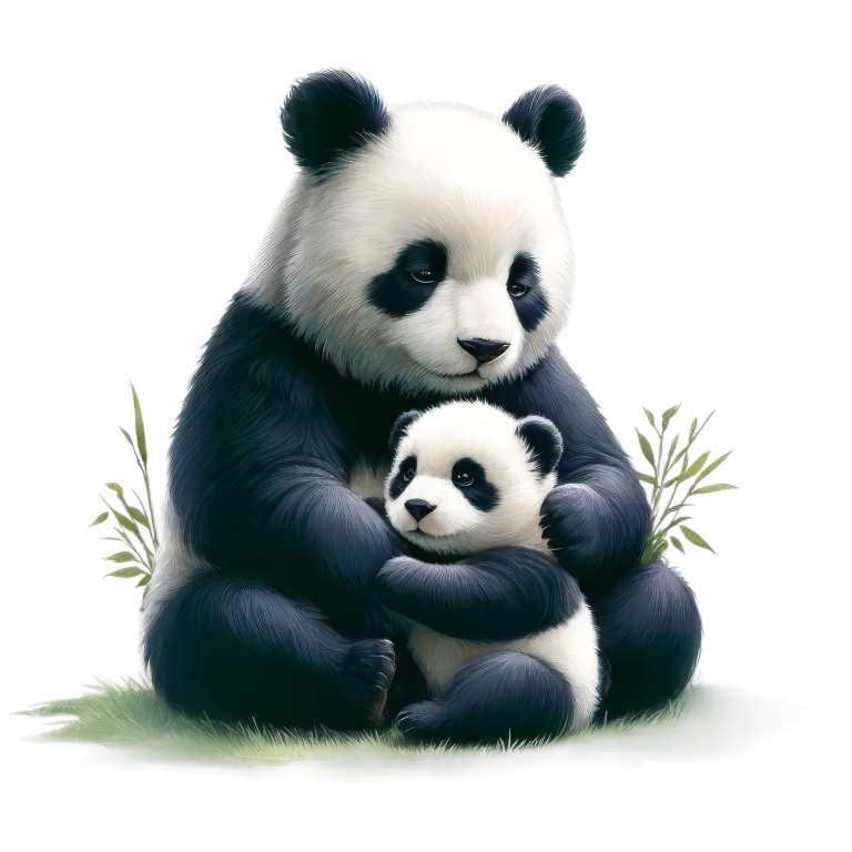 Panda Black White Animal Mother Baby Vinyl Sticker Decal